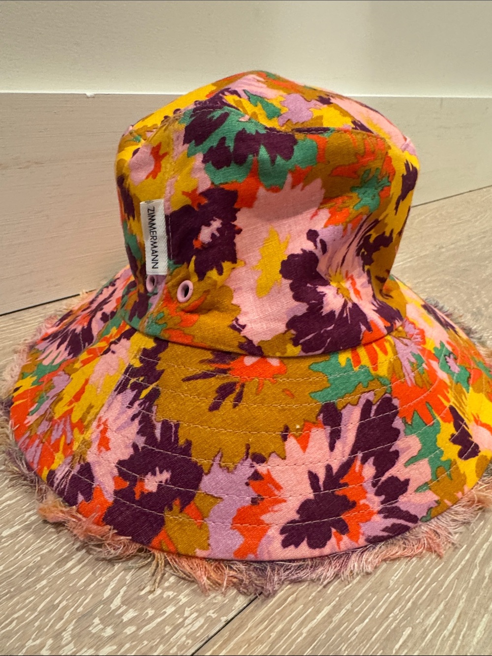 Zimmermann Floral Bucket Hat - Pink, Yellow & Purple